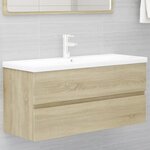 vidaXL Armoire d'évier avec lavabo intégré Chêne sonoma Aggloméré