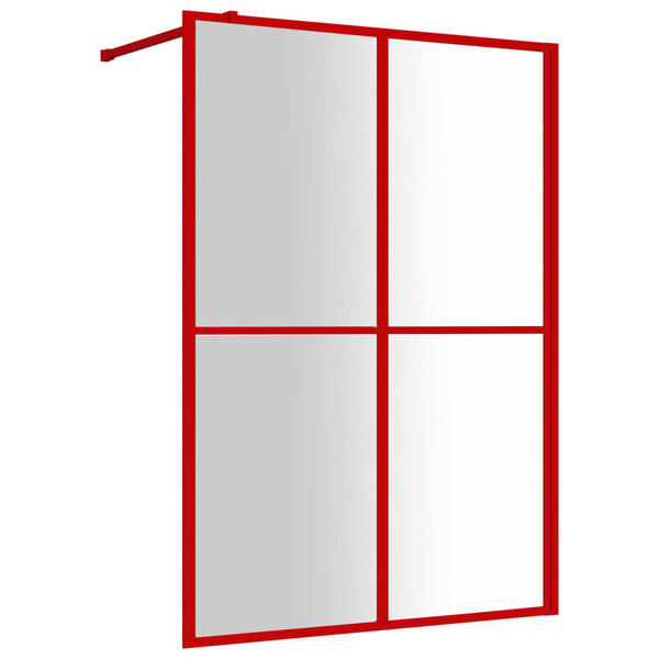 vidaXL Paroi de douche avec verre ESG transparent rouge 140x195 cm