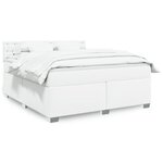 vidaXL Sommier à lattes de lit avec matelas Blanc 180x200cm Similicuir