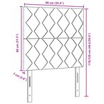 Tête de Lit vidaXL Design Blocs de Diamant Gris Foncé 90 cm Tissu