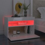vidaXL Meuble TV avec lumières LED blanc brillant 60x35x40 cm