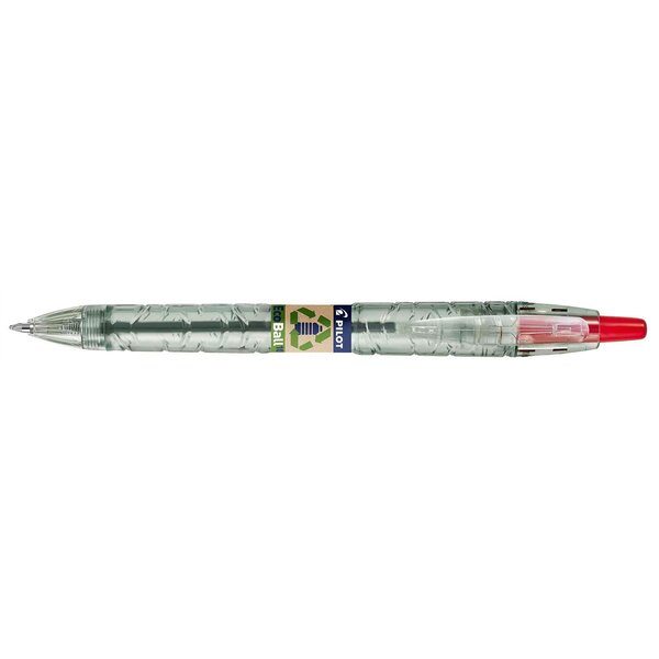 Stylo bille rétractable b2p ecoball 10  rouge pilot