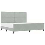 Lit vidaXL Gris clair 200x200 cm Velours