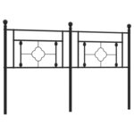 vidaXL Tête de lit métal noir 160 cm
