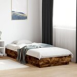 vidaXL Cadre de lit sans matelas chêne fumé 90x200cm bois d'ingénierie
