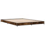 vidaXL Cadre de lit chêne fumé 120x190 cm bois d'ingénierie et métal