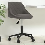 vidaXL Chaise pivotante de bureau Gris foncé Velours