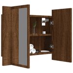 vidaXL Armoire à miroir LED Chêne marron 60x12x45 cm Bois d'ingénierie