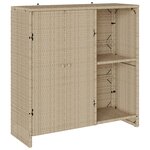 Cabinet de rangement vidaXL Beige 100x36x102 cm Rattan