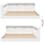 vidaXL Lit avec bibliothèque blanc 180x200 cm en bois d'ingénierie