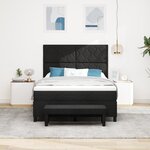 vidaXL Lit à Ressort avec Matelas & Banc Noir 160x200 cm Tissu