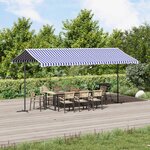 vidaXL Auvent autoportant bleu et blanc 500x300 cm tissu et acier