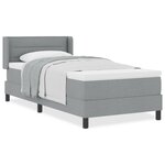 Lit à ressorts gris clair vidaXL avec matelas 90x190 cm en tissu