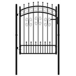 vidaXL Portail et sommet de lance Noir 103x175 cm Acier enduit poudre