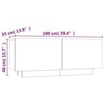 vidaXL Meuble TV Chêne fumé 100x35x40 cm Bois d'ingénierie