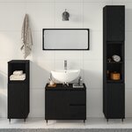 vidaXL Ensemble de meubles de salle de bain 3 pièces en bois d'ingénierie chêne noir