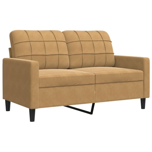 vidaXL Canapé à 2 places Marron 120 cm Velours