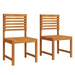 Chaises de jardin vidaXL sans accoudoirs 2 Pièces en bois d'acacia costaud