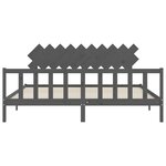 vidaXL Cadre de lit sans matelas gris 200x200 cm bois massif de pin