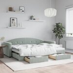 vidaXL Lit de jour avec gigogne et tiroirs sans matelas 80x200 cm
