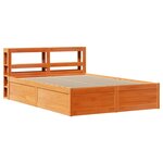 vidaXL Cadre de lit et tête de lit cire marron 150x200 cm bois de pin