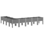 vidaXL Jardinière avec pieds gris clair 200x160x42 cm PP