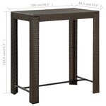 vidaXL Meuble de bar de jardin 5 Pièces et coussins Résine tressée Marron