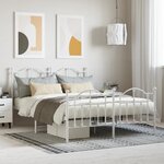 vidaXL Cadre de lit métal sans matelas et pied de lit blanc 140x190 cm