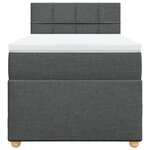 vidaXL Sommier à lattes de lit et matelas Gris foncé 90x190 cm Tissu