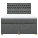 vidaXL Sommier à lattes de lit avec matelas Gris foncé 140x200cm Tissu