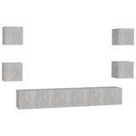 vidaXL Ensemble de meubles TV 7 Pièces Gris béton Bois d'ingénierie