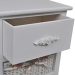 vidaXL Armoire avec 1 tiroir et 3 paniers Blanc Bois de Paulownia