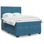 vidaXL Sommier à lattes de lit et matelas bleu 140x190 cm velours