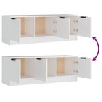 vidaXL Meuble TV Blanc 102x35x36 5 cm Bois d'ingénierie