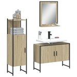 vidaXL Ensemble d'armoires de salle de bain 3 Pièces chêne sonoma