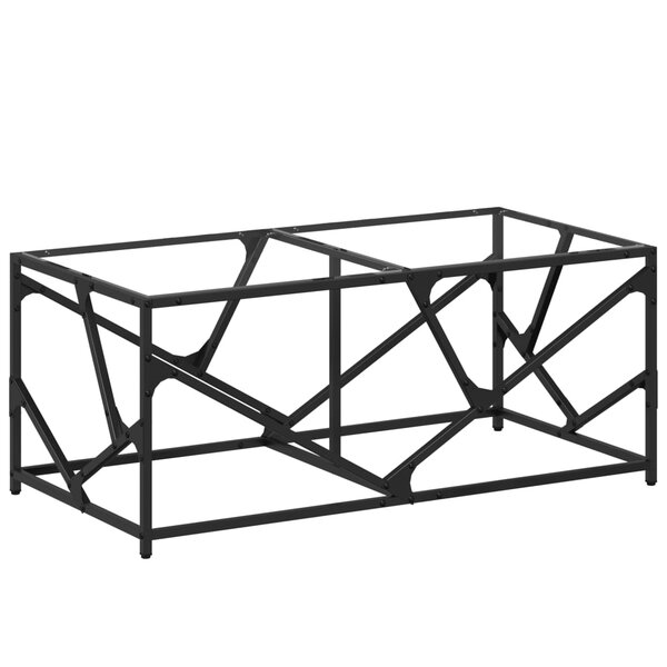 vidaXL Table basse avec dessus en verre transparent 98 5x50x41cm acier