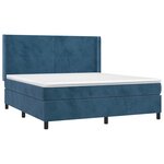 vidaXL Sommier à lattes de lit matelas et LED Bleu foncé 180x200 cm