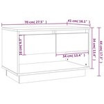 vidaXL Meuble TV sonoma gris 70x41x44 cm bois d'ingénierie