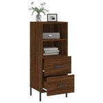 vidaXL Buffet Chêne marron 34 5x34x90 cm Bois d'ingénierie