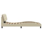 vidaXL Cadre de lit avec lumières LED crème 80x200 cm tissu