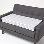 Coussin d'assise déhoussable pour canapé 2 places en coton  Gris rayé - HOMESCAPES