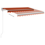 vidaXL Auvent rétractable automatique poteaux 3 5x2 5 m Orange marron