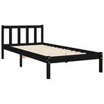 vidaXL Cadre de lit sans matelas noir 100x200 cm bois massif de pin