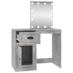 vidaXL Coiffeuse avec LED gris béton 90x50x132 5 cm bois d'ingénierie