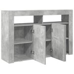 vidaXL Buffet Gris Béton Bois Reconstitué 116 x 30 x 75 cm Rectangulaire