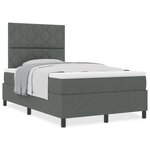 vidaXL Lit à ressorts avec matelas gris foncé 120x200 cm en tissu