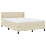 Lit à ressorts vidaXL avec matelas crème 140x200 cm en tissu