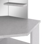 vidaXL Coiffeuse d'angle avec LED Gris béton 111x54x141 5 cm