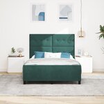 Cadre de lit vidaXL Vert foncé 160x200 cm Velours