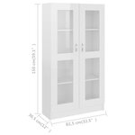 vidaXL Armoire vitrine Blanc brillant 82 5x30 5x150 cm Bois ingénierie